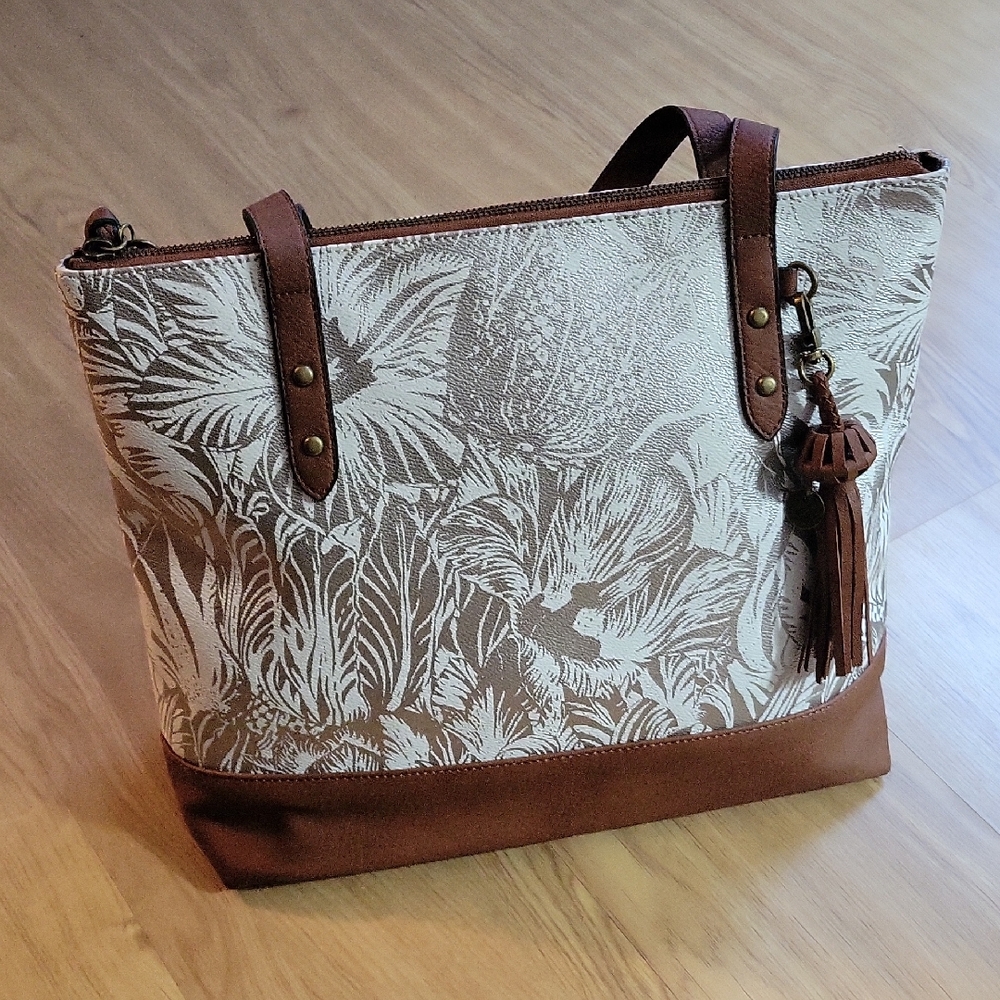 Brown and Cream Tote Bag
